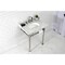 Kingston Brass 30 Carrara Marble Console Sink with Stainless Steel Legs, Marble WhitePolished Nickel LMS30MOQ6 - alternate 3